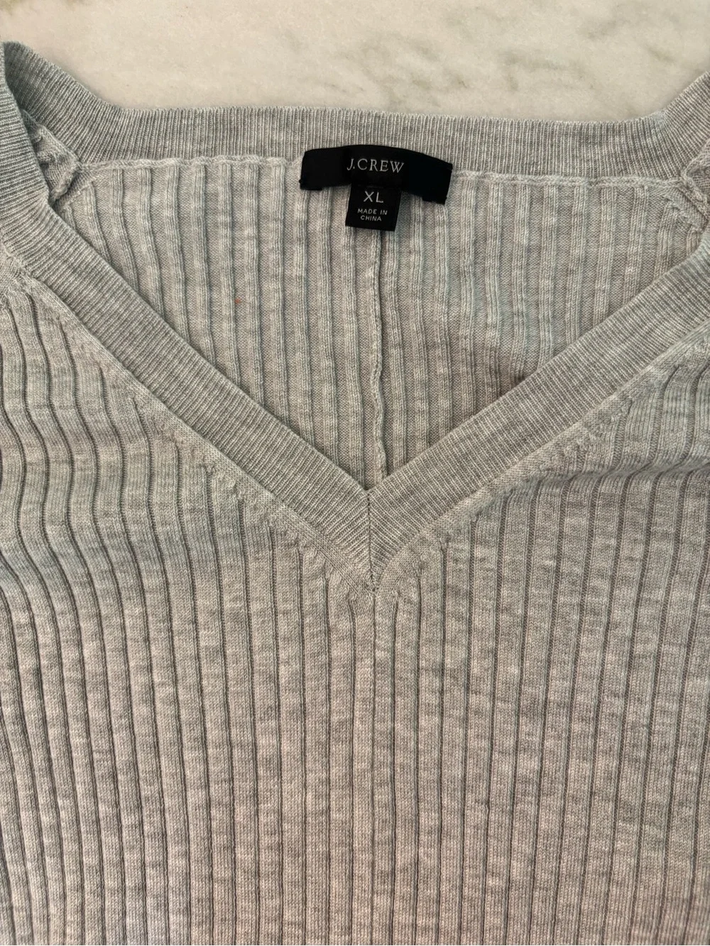 J.Crew Chunky Ribbed Knit Sweater Midi Dress Grey Flare Sleeve Fall Classic XL